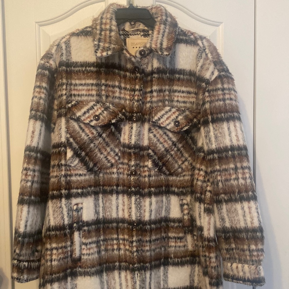Free People x Blank NYC Cassie Plaid Shacket